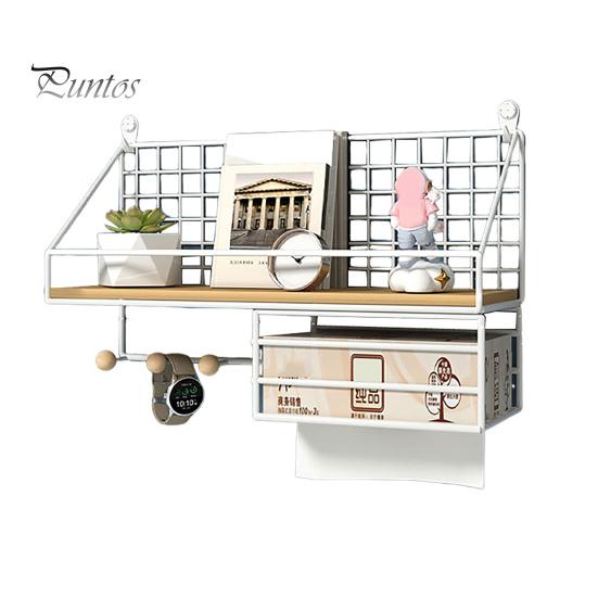 Wall-Mounted Floating Shelves Storage Rack Rustproof Strong Load-Bearing Easy To Install Bookshelf Metal Bracket