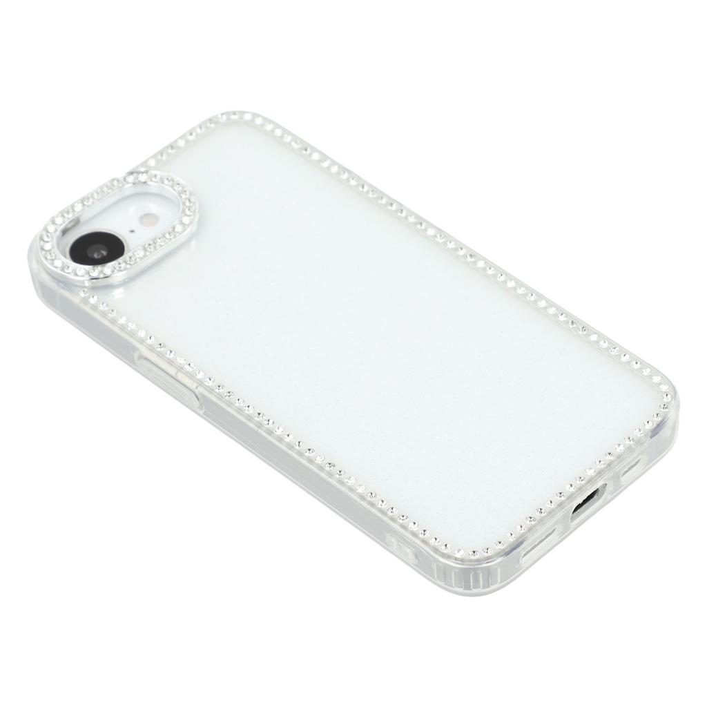 For iPhone 16e Case Rhinestone Edge Glitter Back TPU+PC IMD Phone Cover