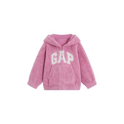 Toddler Girls' Coral Fleece Hooded Sweatshirt Jacket