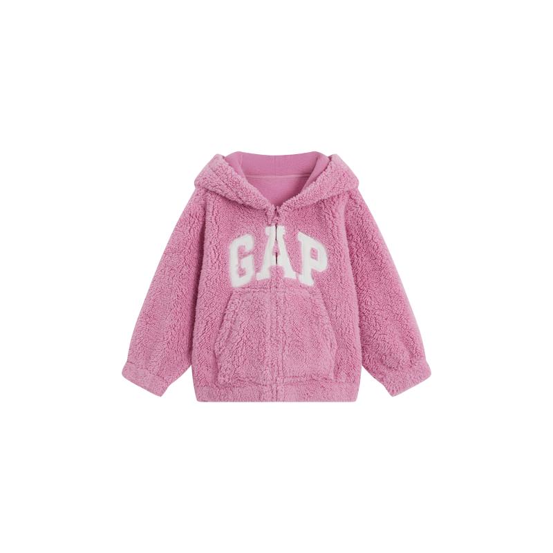Gap Toddler Girls' Coral Fleece Hooded Sweatshirt Jacket