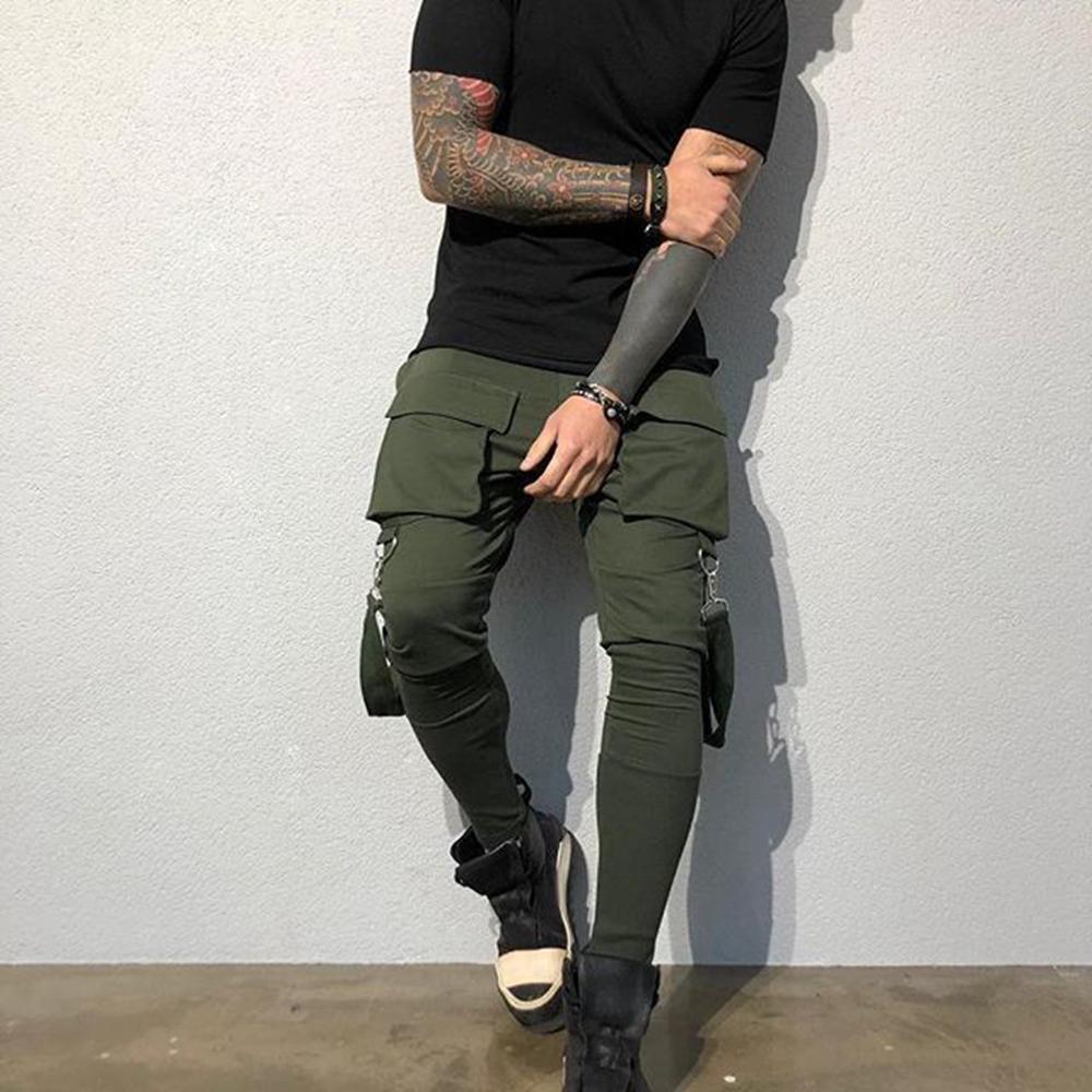 Męskie bawełniane spodnie dresowe Joggery hiphopowe Streetwear Casual Slim spodnie sportowe trening treningowy Fitness duże kieszenie Cargo spodnie