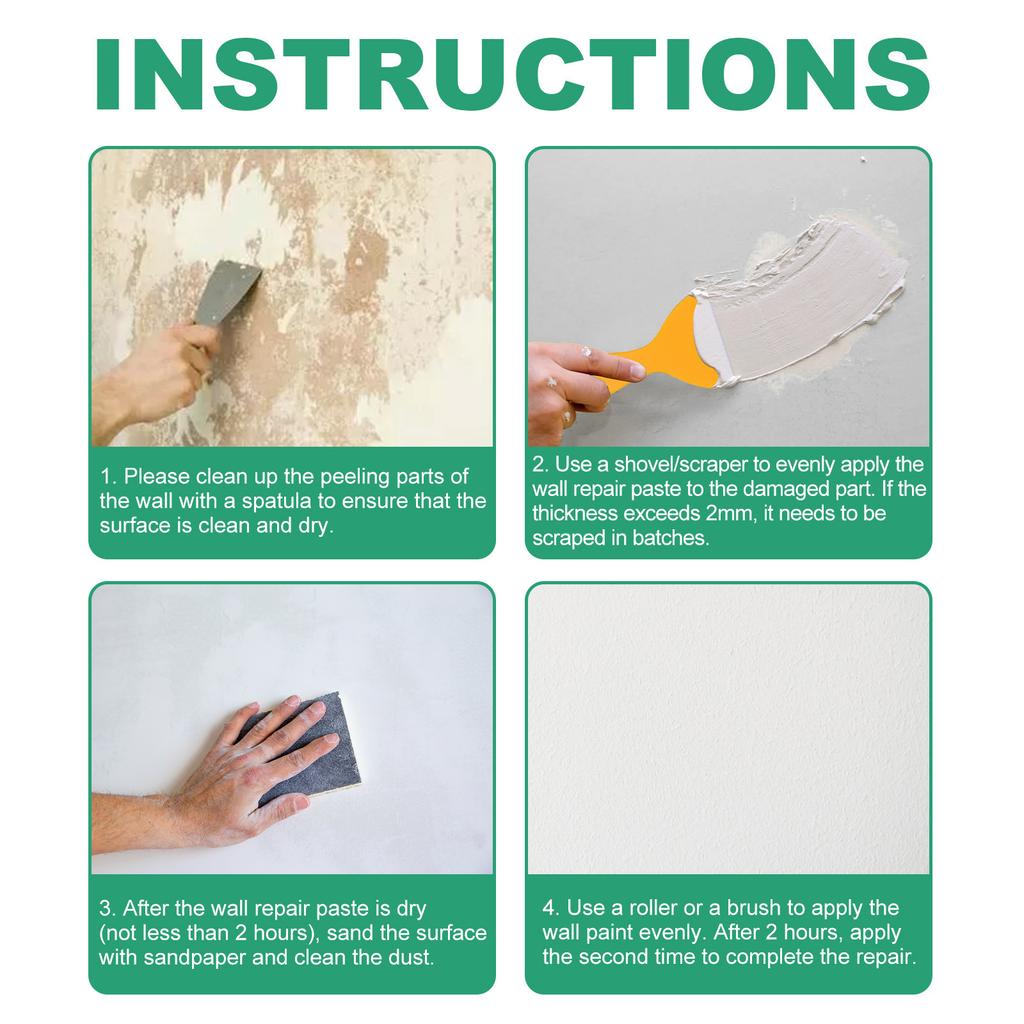 Jue Fish Wall Repair Paste Covers Stains and Repairs Wall Paint Peeling Moisture-proof Wall Paint Crack Repair Agent less