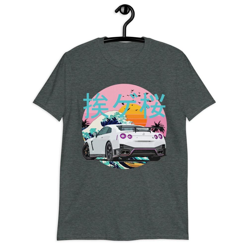 Vaporwave Japanese Aesthetic R35 GTR Skyline JDM Tuner Car Drift Racing T-Shirt S