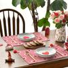 4/6pcs Love Pink Valentine's Day Placemats Mother's Day Wedding Anniversary Placemat for Party Kitchen Restaurant Decoration 12x18inch