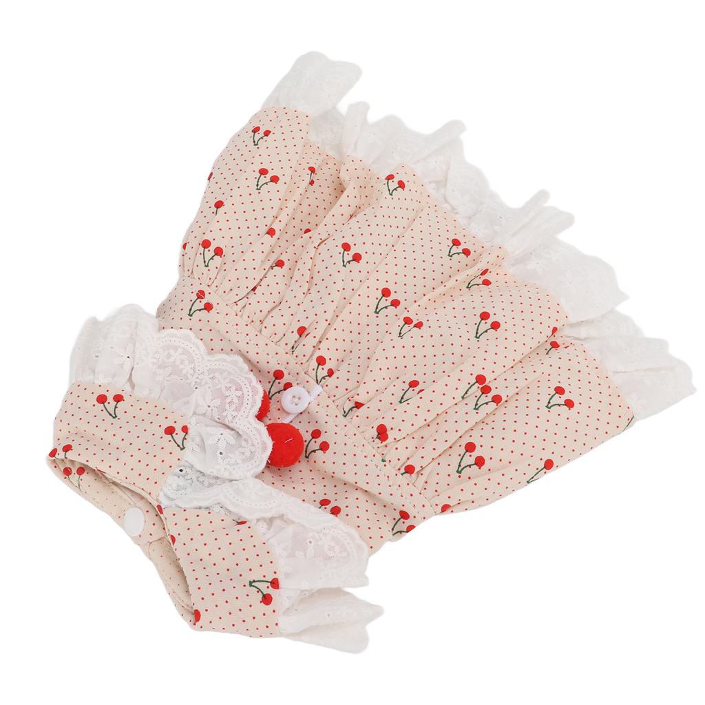 Pet Dress Cotton Breathable Soft Cherry Pattern Cute Pet Skirt for Puppy Bunny Small Pig