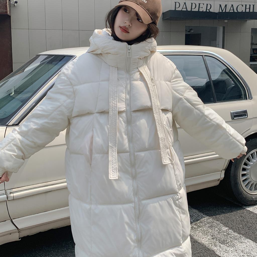 Thickened down cotton jacket women's long knee-length Korean version loose cotton jacket bread jacket winter new padded jacket jacket