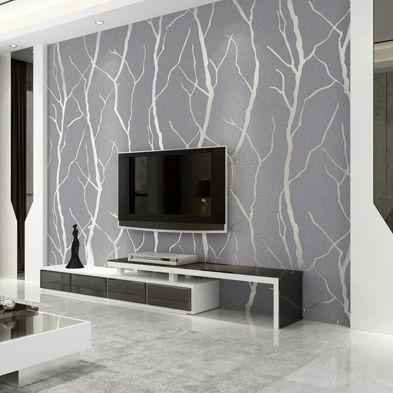 3D Wallpaper Modern Simple Line Deerskin Wall Cover Thickened Non Woven Material Bedroom Living Room Background Wall Papier Peint