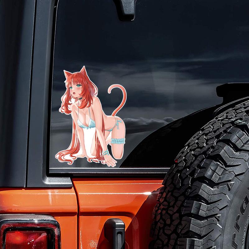 DM72#15cm Hravé a zábavné Anime Girl Vinylová samolepka na auto Vodotěsná vinylová samolepka Autodoplňky Dekor