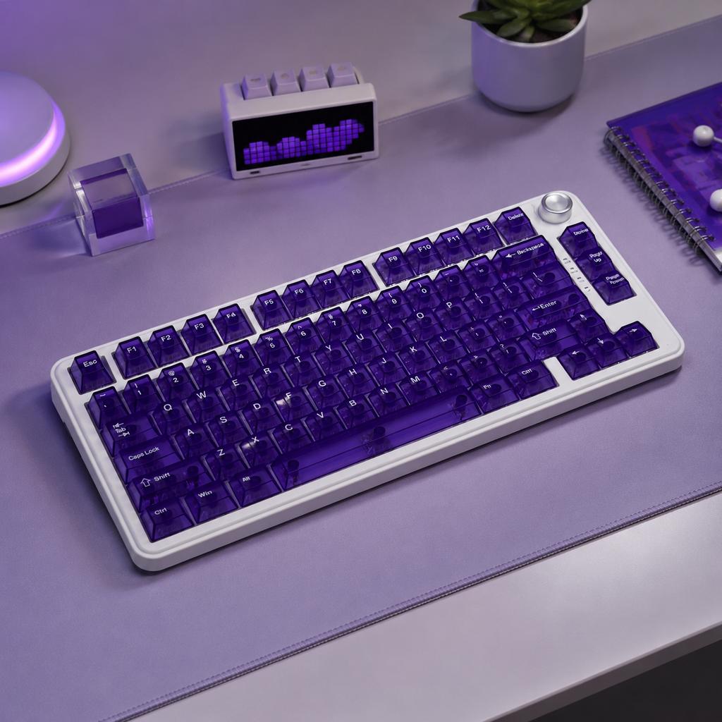Xiaomi New 132 Keys English Cherry Height PC Fully Transparent Keycaps Mechanical Keyboard Custom Multilingual Keycaps for MX Keyboard