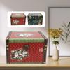 Wooden Trinket Box Vintage PU Leather Christmas Gift Box Jewelry Keepsake Storage Box for Kids Chris