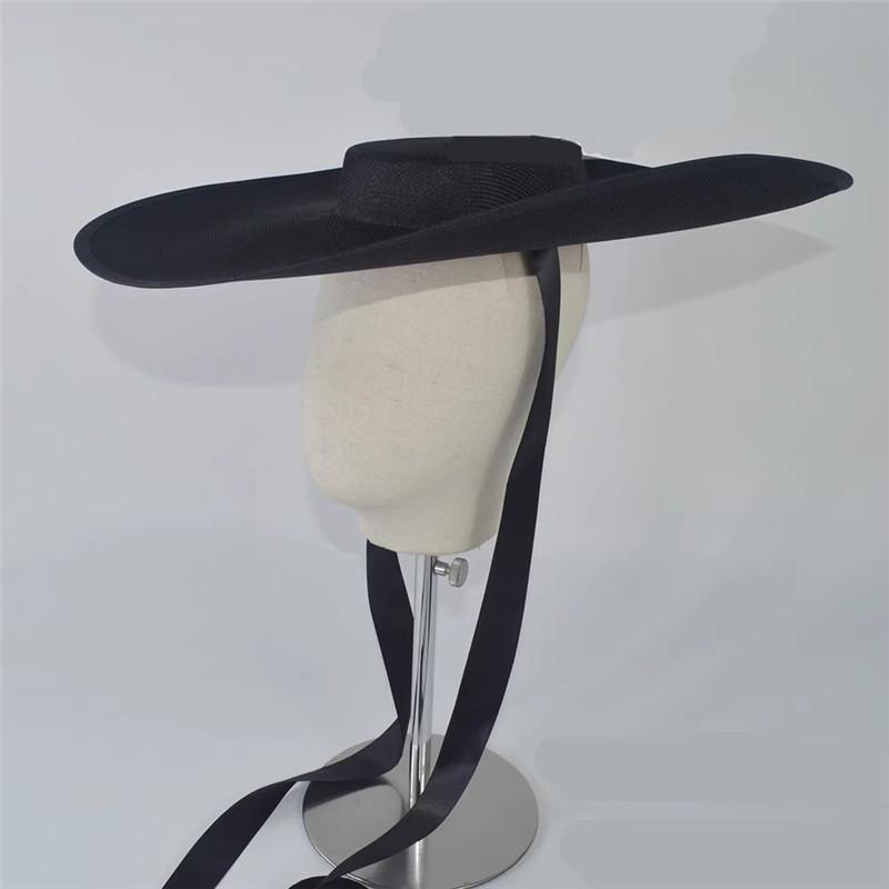 202508-bbao Ins Chic Faux Linen Diy Vintage Style Bride Solid Classic Sun Hat Women Leisure Cap