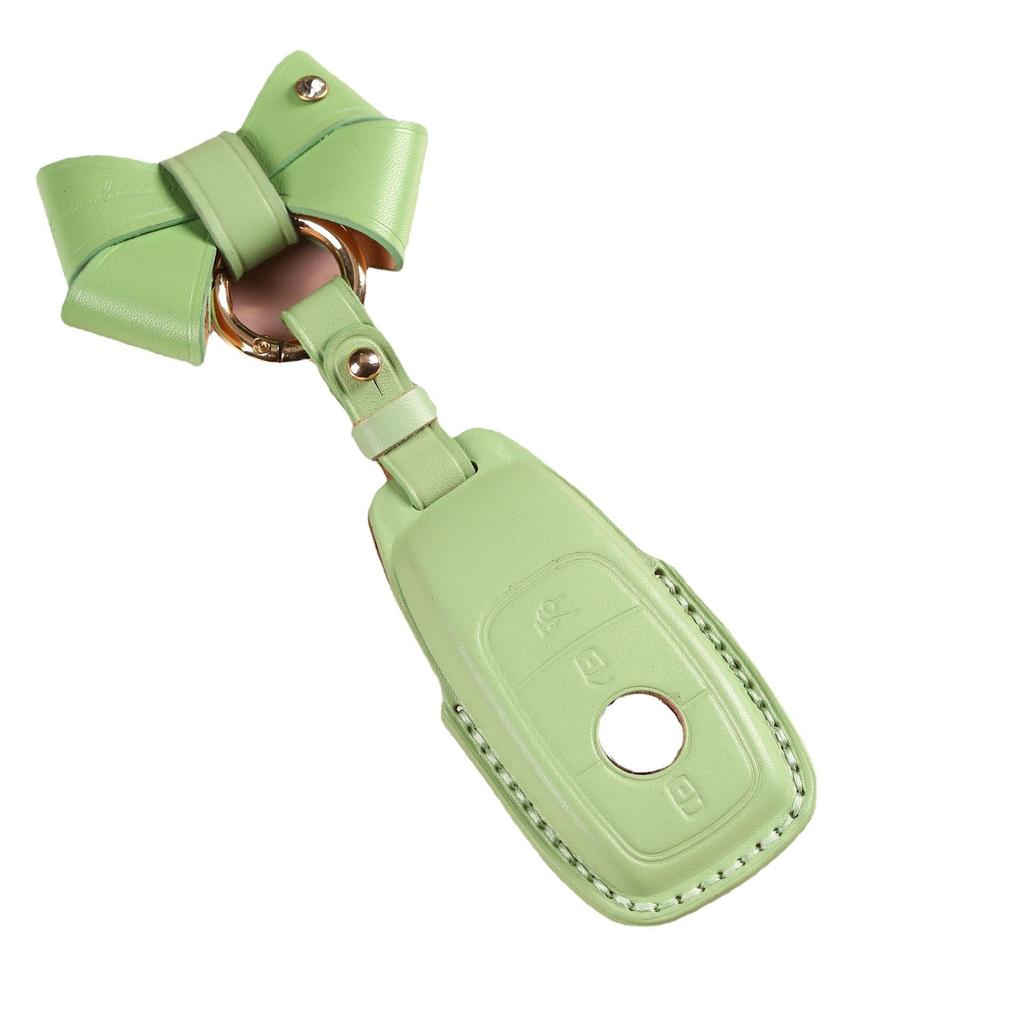 Women's Genuine Leather Bow Key Cover for Mercedes-Benz - Internet Celebrity Style