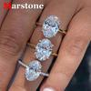 1-3 Karat Moissanit D Farbe VVS Diamant Damen Oval Radiant Ring S925 Silberring Weißgold plattiert Schmuckringe für Damen