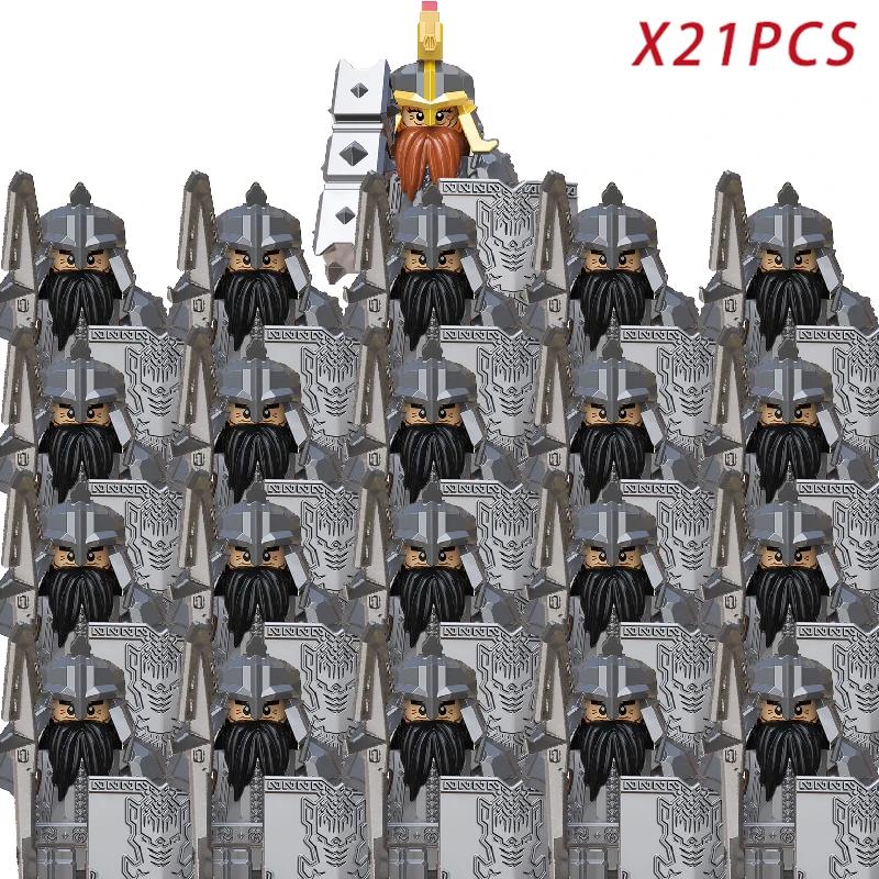 Medieval Knights Elf Dwarf Uruk-hai Mini Figures Armor Helmet Accessories Building Blocks DIY Bricks Toys For Kids Boys Gift