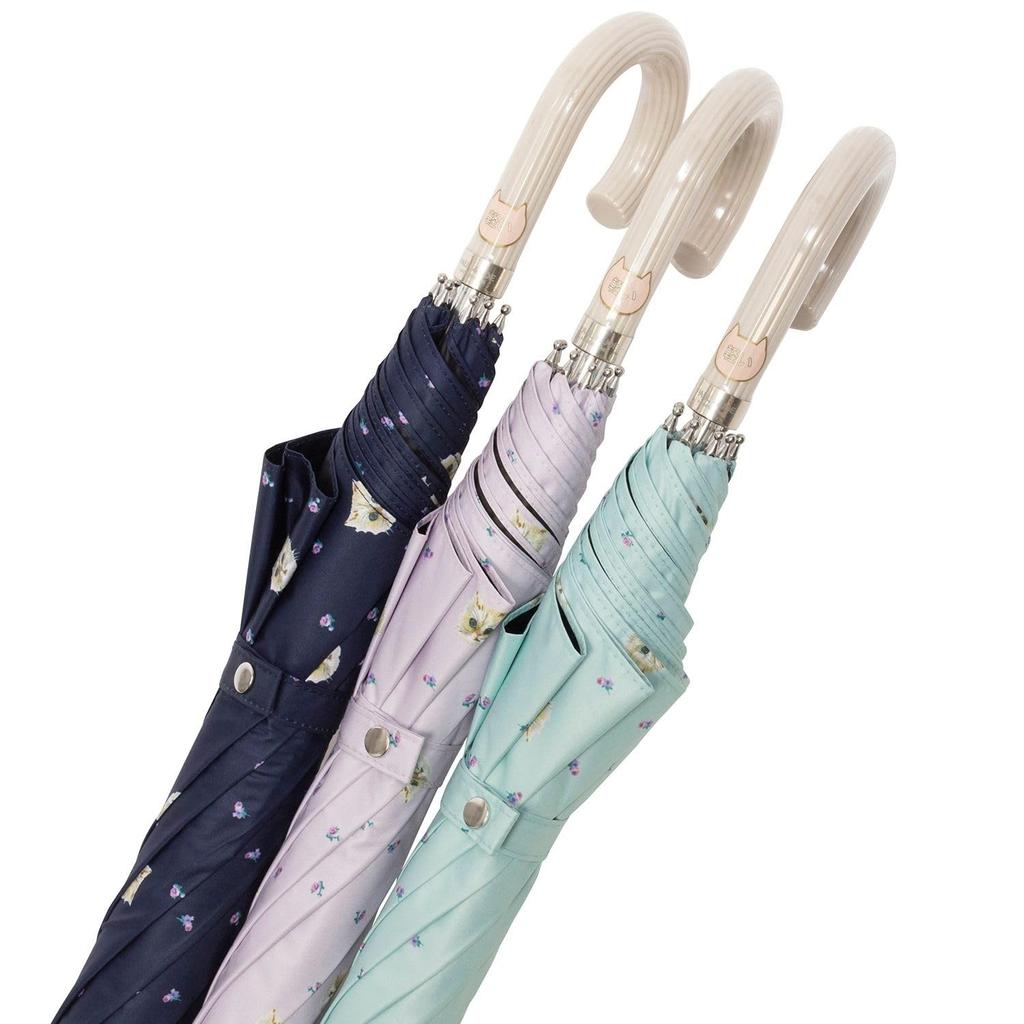 Moonbat Long Perfect for and Rain or Premium Light Heat and UV Blue [Paul & Joe] Women's Parasol, Commuting, School, Shine, Blocking, Protection,