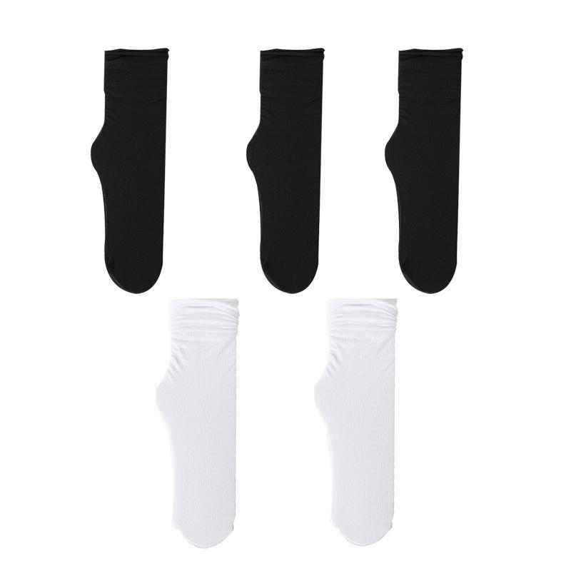 1/5 Pairs Ladies Ice Silk Socks Summer Ultra Thin Cool Socks Candy Sweet Breathable Socks Women's Socks