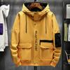 Giacche di alta qualità Uomo Autunno Inverno Sciolto Moda coreana Grandi tasche Giacca Harajuku Homme con cappuccio