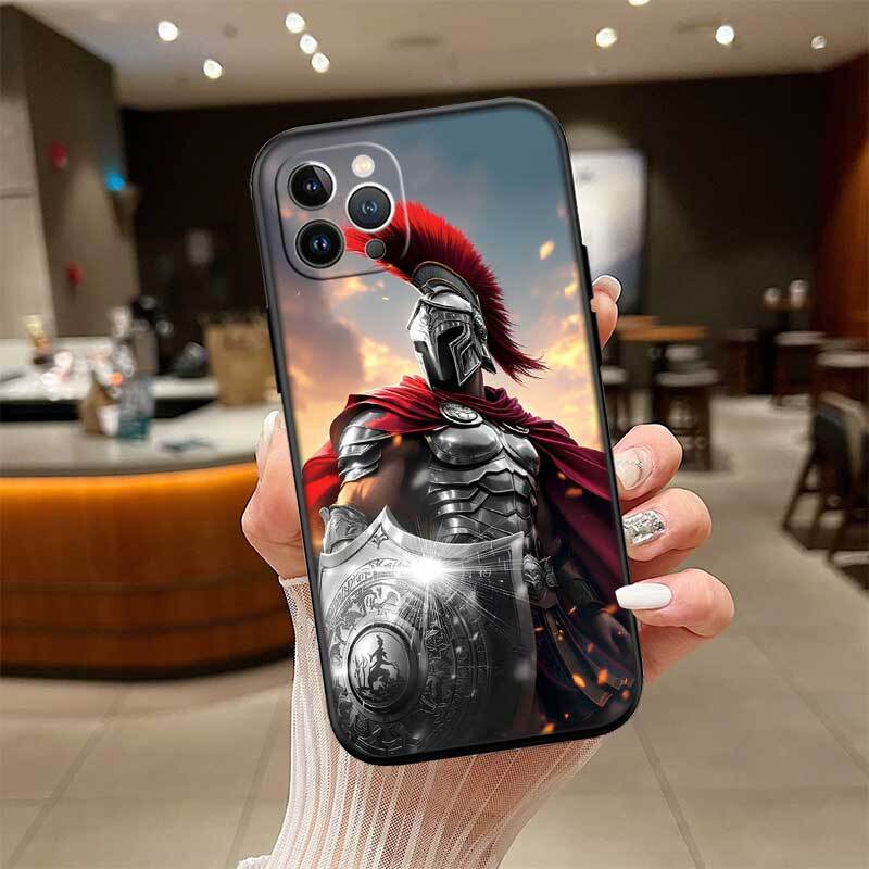 Spartan Warrior Shockproof Phone Case for iPhone 6 6s 7 8 11 12 13 14 15 16 17 16E XS Pro Max XR X SE Air