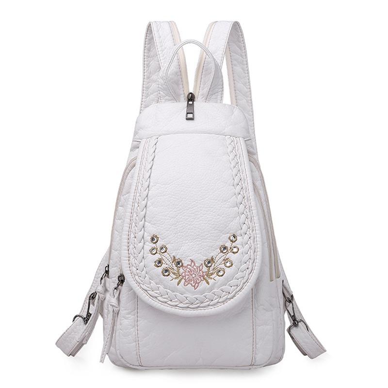 Mochila pequena multifuncional bolsa de peito bolsa de ombro PU mochila macia mochila feminina fashion