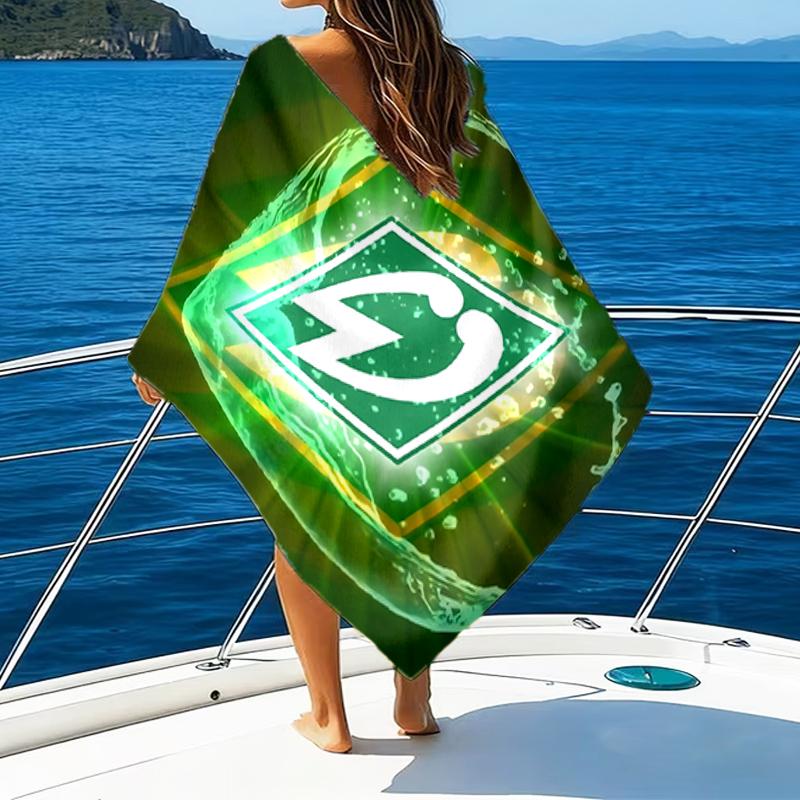 Green Werder Symbol Beach Towel - Soft, Absorbent Microfiber, Lightweight, Ideal for The Beach, Parties, Travel, Camping fan gifts