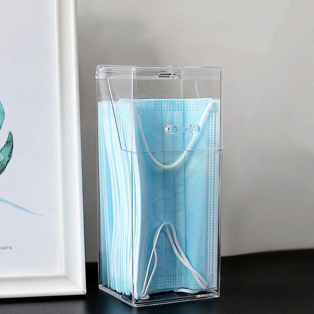 Transparente Transparente Masken Aufbewahrungsbox Klappdeckel Stifte Aufbewahrungsbehälter Stifthalter Schlafzimmer