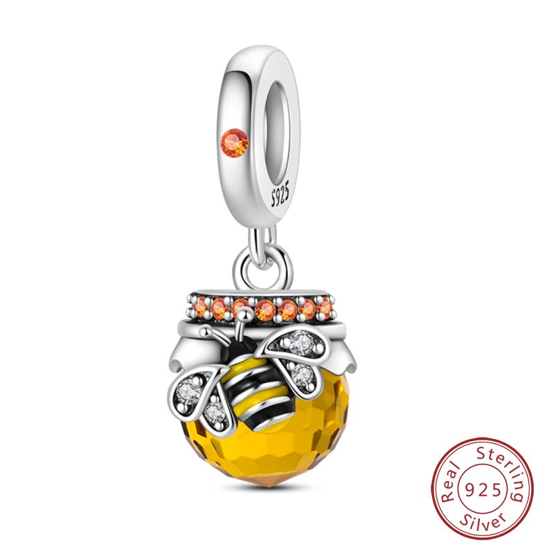 

925 Silver Luminous Elf Lantern Fish Glass Planet Pendant Fit Pandach 925 Bracelet DIY Jewelry Design