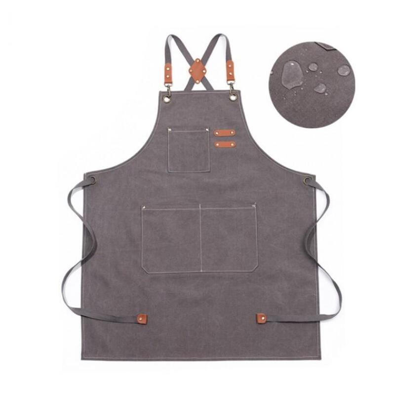 Fabric apron workshop, denim cafe workshop, art studio gray