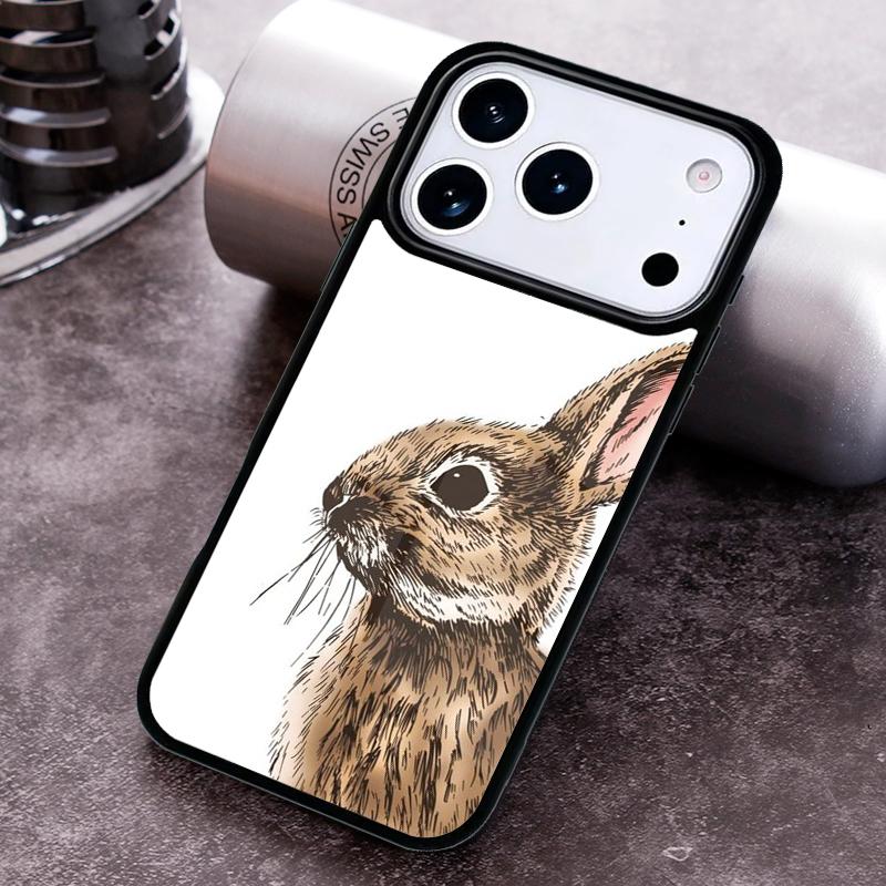 Bunny Rabbit Painting Design Phone Case For iPhone 17 16 15 14 13 12 11 Pro Max Plus 17Air Soft Silicone Cover