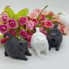 DYS 3D Printed Cute Yawning Chubby Cat Figurine, Black White, Wide Stable Anti-Tipping Base, Desktop Decor for Pet Shop Bedroom & Lover Birthday
