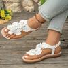 Women's Summer Bohemian Flip Flops Butterfly Flower Sandals White Beach Wedge Platform Slippers Fashion Outdoor Holiday Shoes
