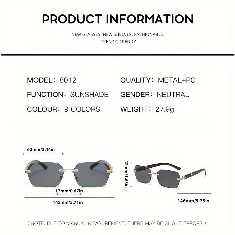 New Frameless Wood Grain Temple Edge Glasses for Men and Women Fashionable Eyewear