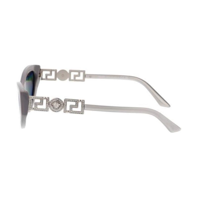 Versace Logo Acetate Oval Sun Eyes Women's Gray 17384591 0VE4470B 54741U Grey-gray 56