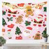 Christmas Tapestry Santa Claus Wall Art for Living Room Bedroom Gingerbread Man Wall Hanging Blanket Pine Tree Home Decor