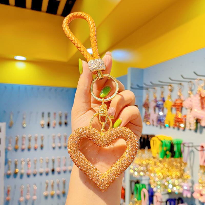 Heart Shaped Keychain With Czech Rhinestones For Gift And Decoration