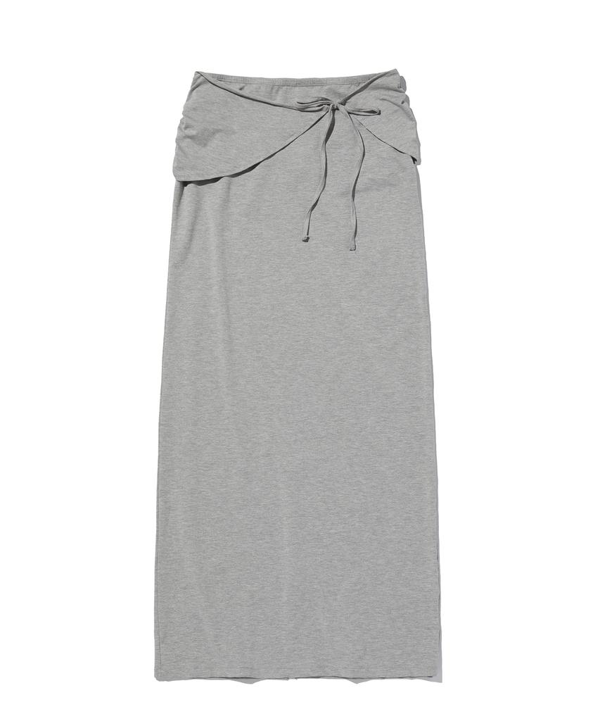Seuweideu Shirring Long Skirt [Gray]