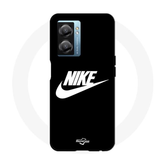 Coque - Maniacase - Realme V23 - Nike logo blanc - Silicone - Souple noir