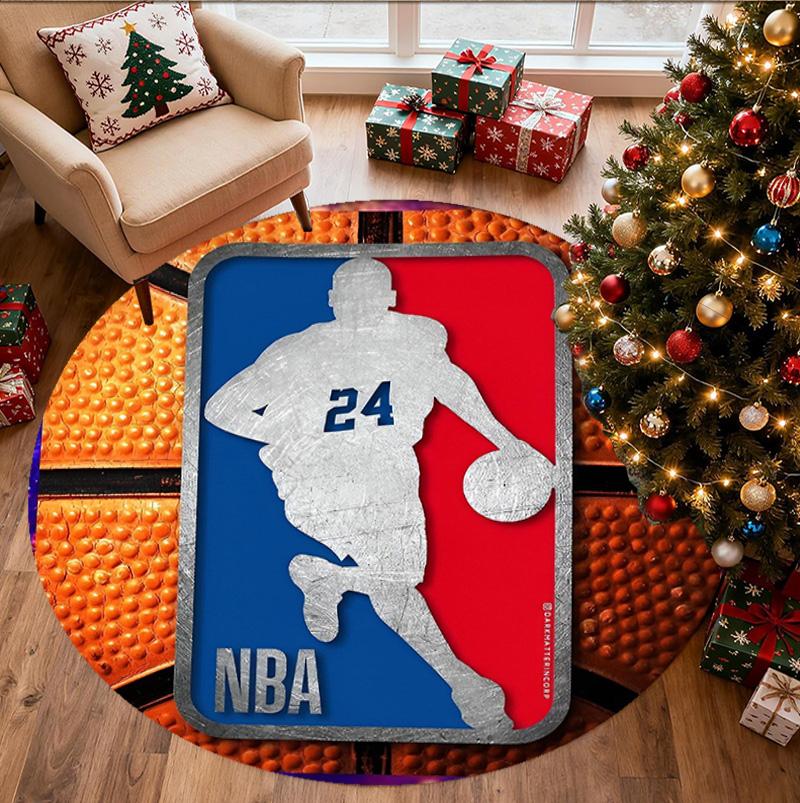 NBA Pattern Round Rug, Indoor/Outdoor Mat, for Picnic, Gameroom, Bedroom, Office, Living Room, Home Decor Carpet, Birthday Gift