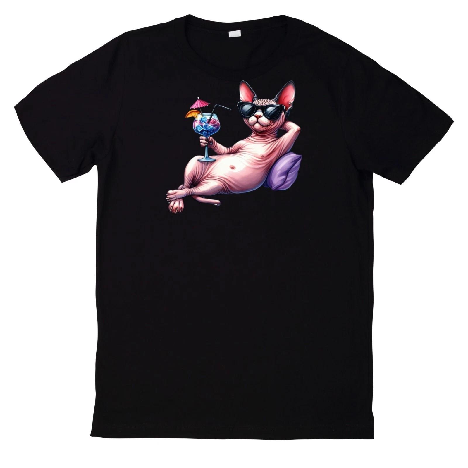 T-Shirt Niedliches Sommercocktail und Tier L