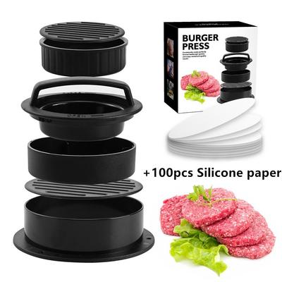 Burger Mold Hamburger Press Patty Maker Different Size Patty Molds Stuffed Burgers Press Sliders with Wax Papers