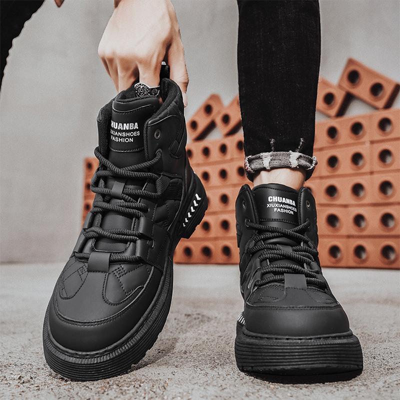 22 New Autumn and Winter High-top Martin Shoes Casual Sports Trendy Shoes Locomotive Leather Shoes Boots