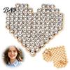 Love Heart Brooch Rhinestone for Women, Golden Plated Shape Pin with Pin, Romantic Jewelry Accessories Clothing Suits Scarves Bags Elegant Decorative