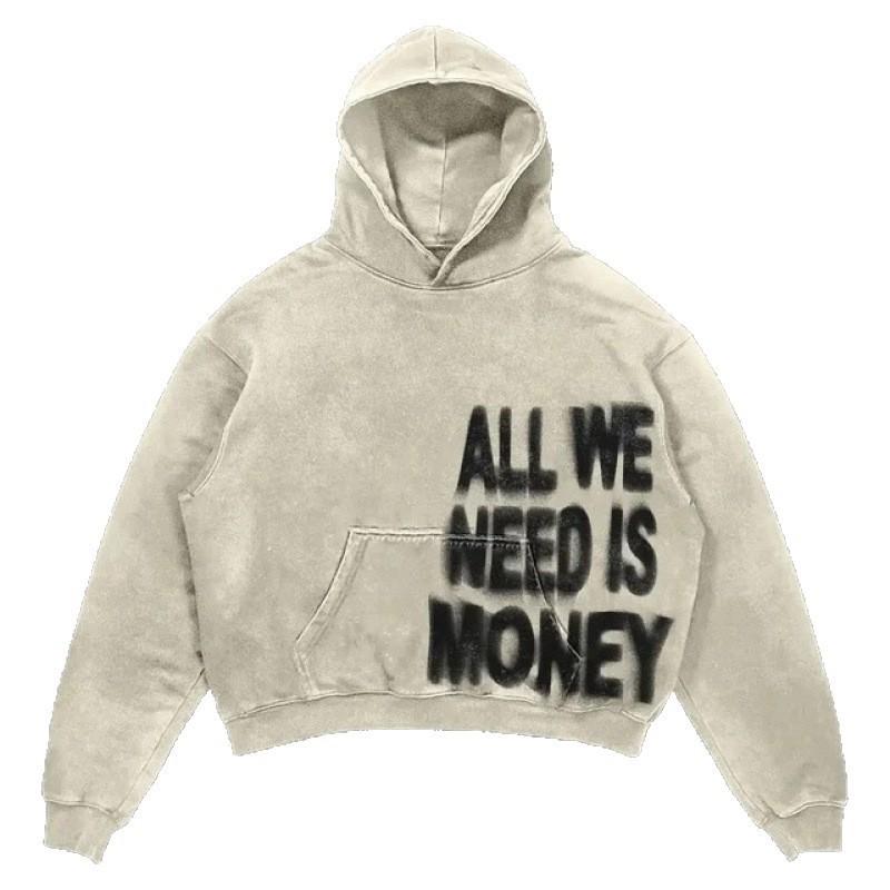 2026 Mens Oversized Hooded Sweatshirt With Digital Print Letter Design Casual Loose Fit Long Sleeve Pullover Fall