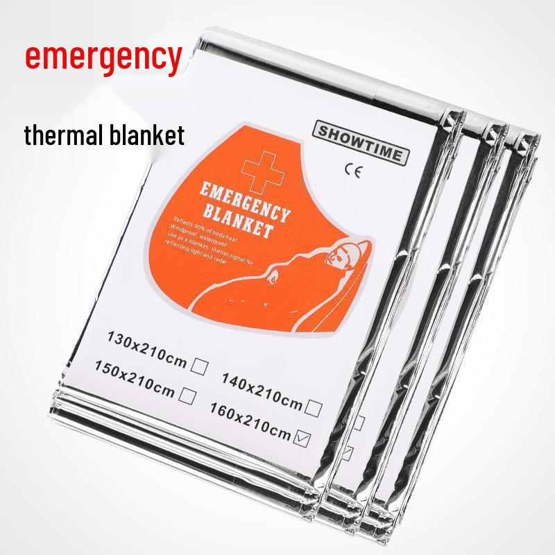 Portable Outdoor Emergency Blanket: Multifunctional, Waterproof, Insulating, for Camping, Earthquake, Cold & Sun Protection.