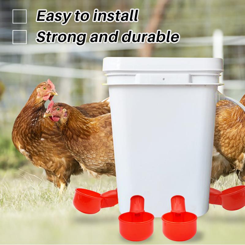 2/5/10Pcs Automatic Water Dispensing Chicken Drinking bowl Poultry Water Cups Universal Rounded Edge Chicken Waterer Dispensing