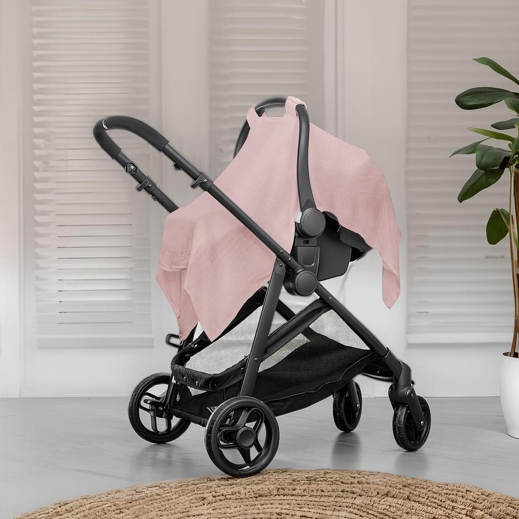 Cotton Yarn Baby Stroller Cover: Lightweight, Breathable Muslin Sunshade
