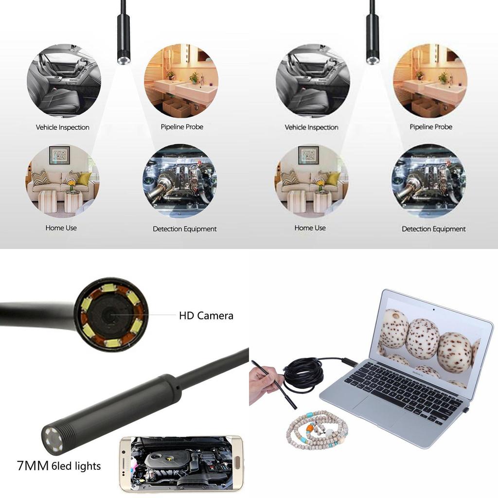 Waterproof 7mm 6 Led Usb Endoscope Borescope Video Camera 2m 5m
