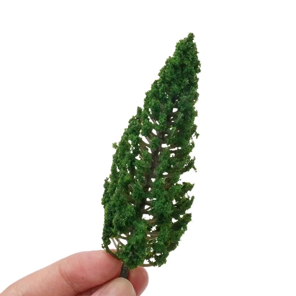 10pcs Model Pine Trees Green For Scale Railway Layout 11cm SL-16059 Dark Green Sand Table Model Tree Scenery DIY For Home Decor