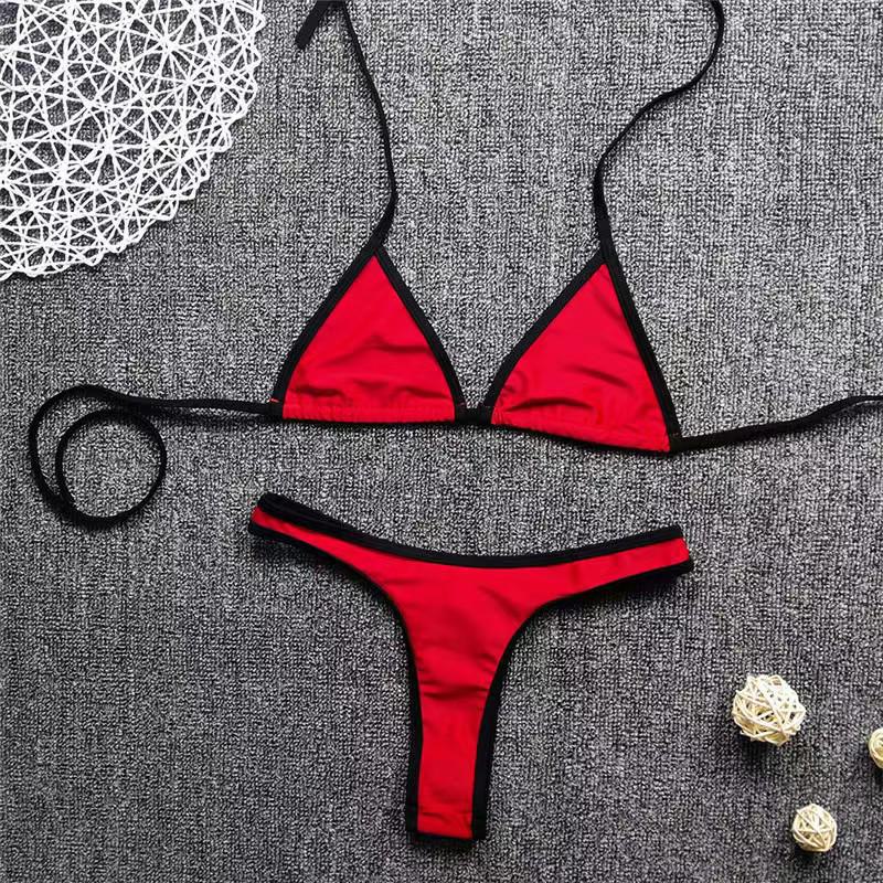 Evropské a americké vícebarevné sexy bikiny bez zad