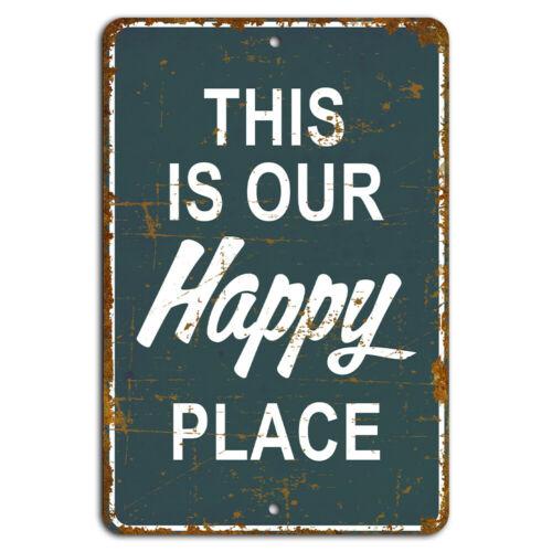 This Is Our Happy Place Rustic Sign Cozy Rustic Home DecorAluminum 20x30cm(7.8x11.8inch)
