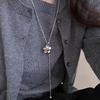 Tiger'S Eye Stone Flower Necklace Women'S Light Luxury High-End Sense Niche Long Sweater Chain Atmospheric High-End Versatile Accessories
